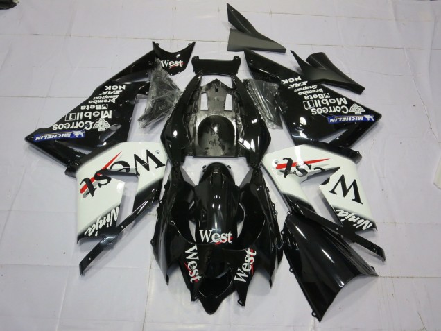 West Blanc Noir 04-05 Kawasaki ZX10R Carénage