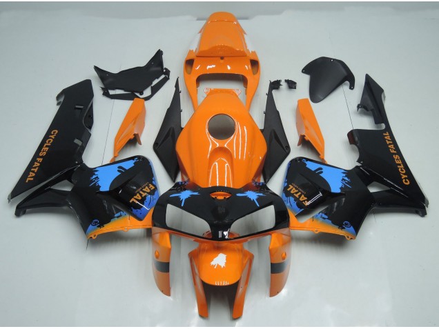 Éclaboussures Orange & Noires 05-06 Honda CBR600RR Carénage Éclaboussures Orange & Noires 05-06 Honda CBR600RR Carénage