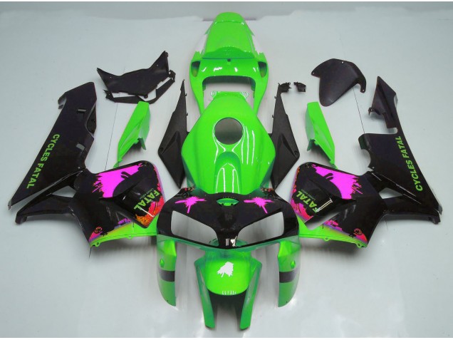 Éclaboussures Roses Sur Vert 05-06 Honda CBR600RR Carénage Éclaboussures Roses Sur Vert 05-06 Honda CBR600RR Carénage