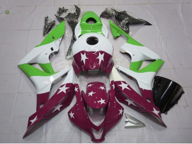 Étoiles & Rayures Vertes & Marron 07-08 Honda CBR600RR Carénage